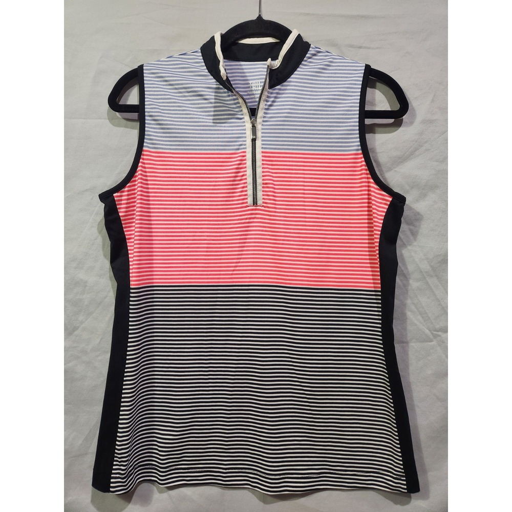Tail White Label Sleeveless Polo Shirt Zip Wmns‎ Med Golf Tennis Pickleball